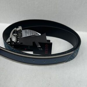 New Guess Men's Blue and Black Belt Bag SZ M